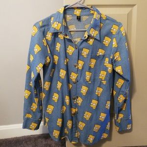 Bart Simpson Simpson's denim button up vintage 90s